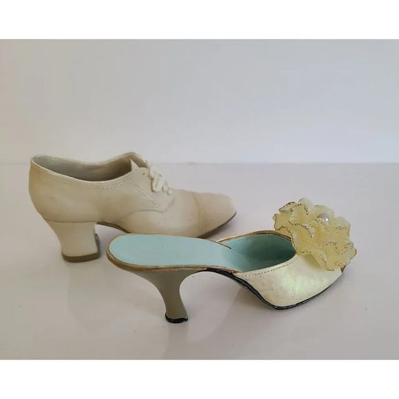 Vintage‎ 1999 Nostalgia Popular Imports Antique Style Womens Boot Shoes Set Of 2 - Picture 4 of 5